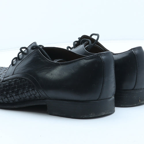Lotus Mens Black Geometric Leather Oxford Dress UK 8 42 - UK Size Estimated 8