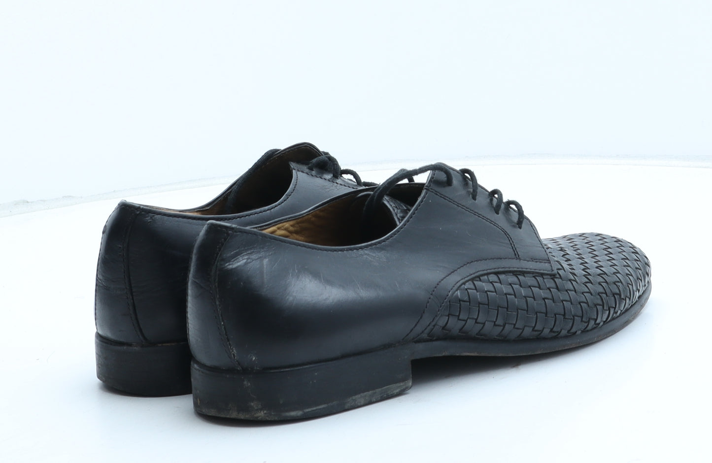 Lotus Mens Black Geometric Leather Oxford Dress UK 8 42 - UK Size Estimated 8