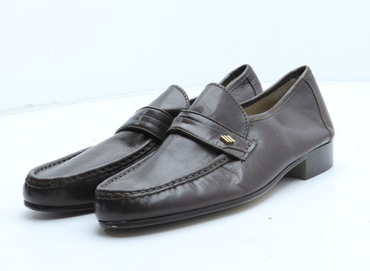 Preworn Mens Brown Leather Slip On Casual UK 8