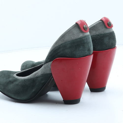 Red or Dead Womens Green Colourblock Synthetic Court Heel UK