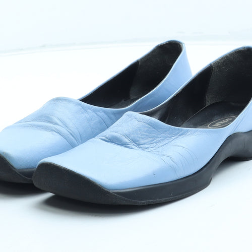 Schuh Womens Blue Leather Flat UK
