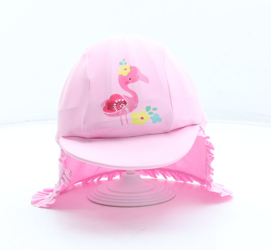TU Girls Pink Polyester Sun Hat Size S - Flamingo Size 9-12 Months