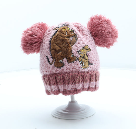 TU Girls Pink Acrylic Bobble Hat Size S - The Gruffalo Size 1-2 years