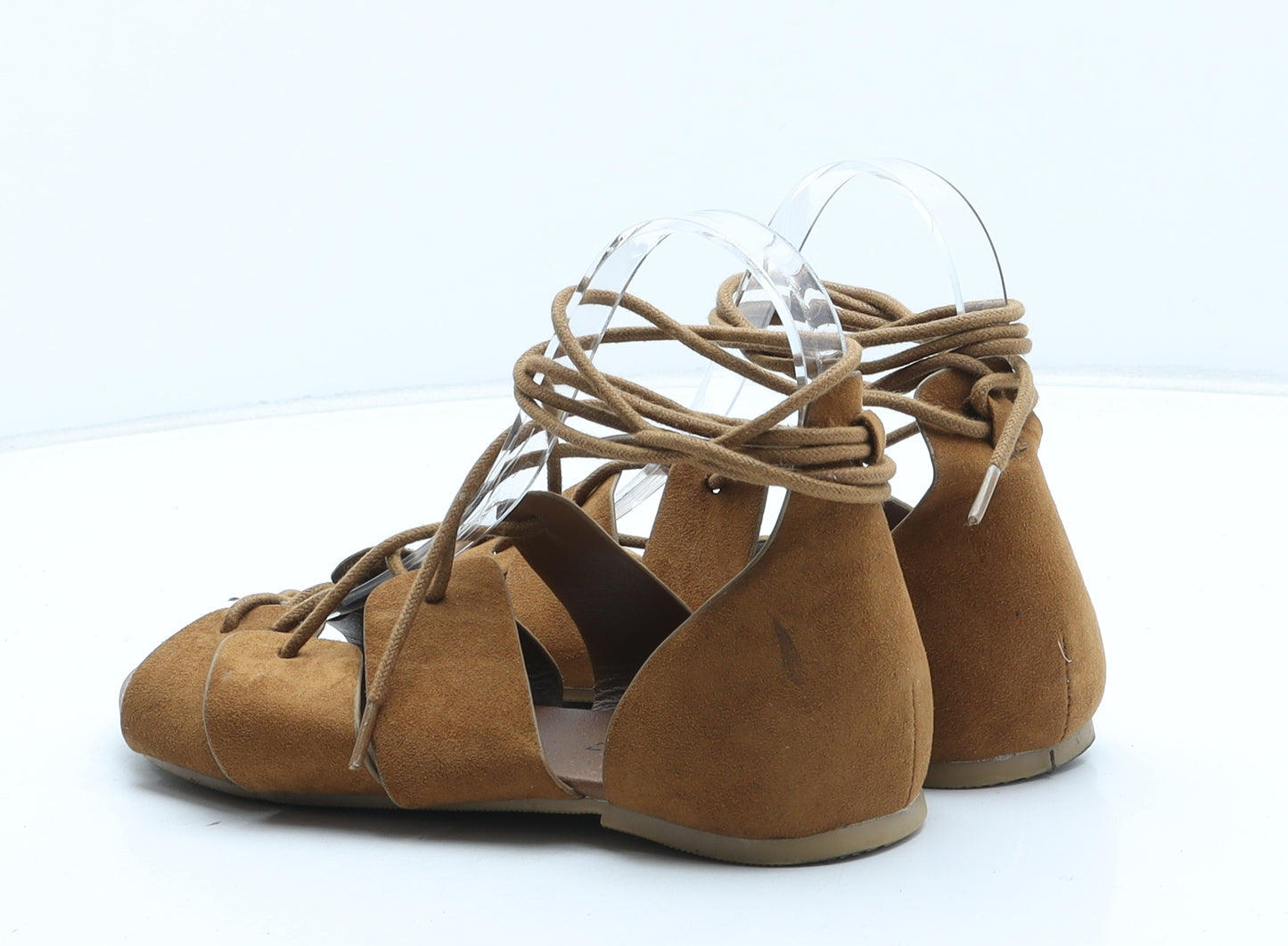 H&M Womens Brown Synthetic Gladiator Sandal UK - UK Size Estimated 3