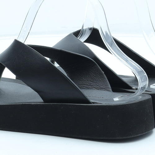 Truffle Womens Black Rubber Thong Sandal UK - Estimated UK Size 5