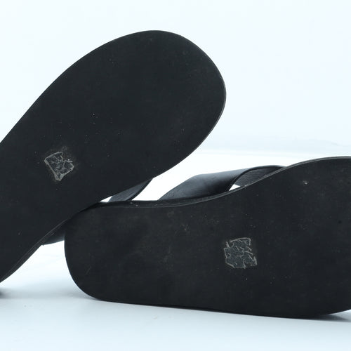 Truffle Womens Black Rubber Thong Sandal UK - Estimated UK Size 5