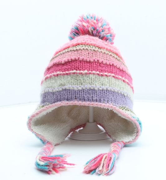 NEXT Girls Multicoloured Acrylic Winter Hat One Size - Size 7-10 Years