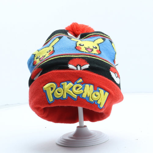 Pokemon Boys Multicoloured Geometric Acrylic Bobble Hat One Size