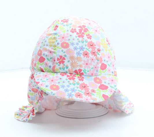 George Girls Multicoloured Floral Polyester Sun Hat Size S - Size 12-18 months