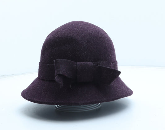 Accessorize Womens Purple Wool Cloche Size S
