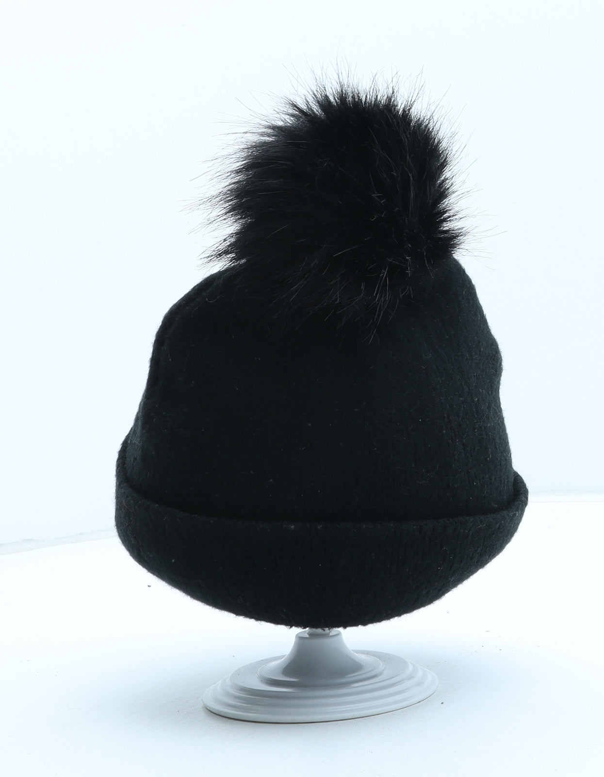 River Island Girls Black Acrylic Bobble Hat One Size - Size 5-12 Years