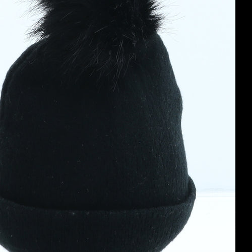 River Island Girls Black Acrylic Bobble Hat One Size - Size 5-12 Years