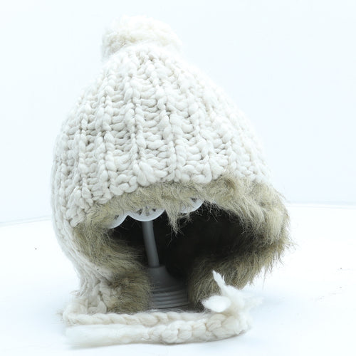 Fat Face Womens Beige Acrylic Winter Hat One Size