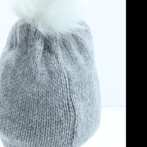 Mountain Warehouse Womens Grey Geometric Acrylic Bobble Hat One Size - Christmas Snowman