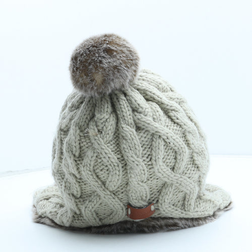 Aran Tradition Womens Beige Acrylic Winter Hat One Size