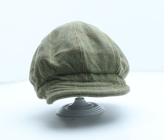 Joules Womens Green Plaid Polyester Peaked Cap Size S