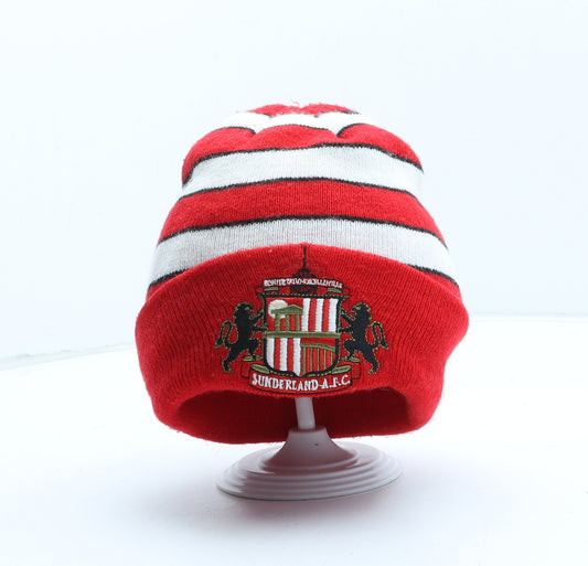 Sunderland A.F.C Mens Red Striped Acrylic Beanie One Size