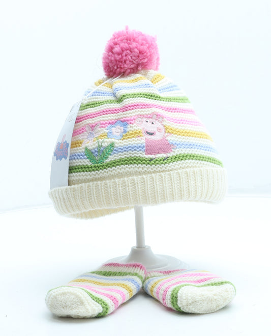 Marks and Spencer Girls Multicoloured Acrylic Winter Hat Size S - Peppa Pig
