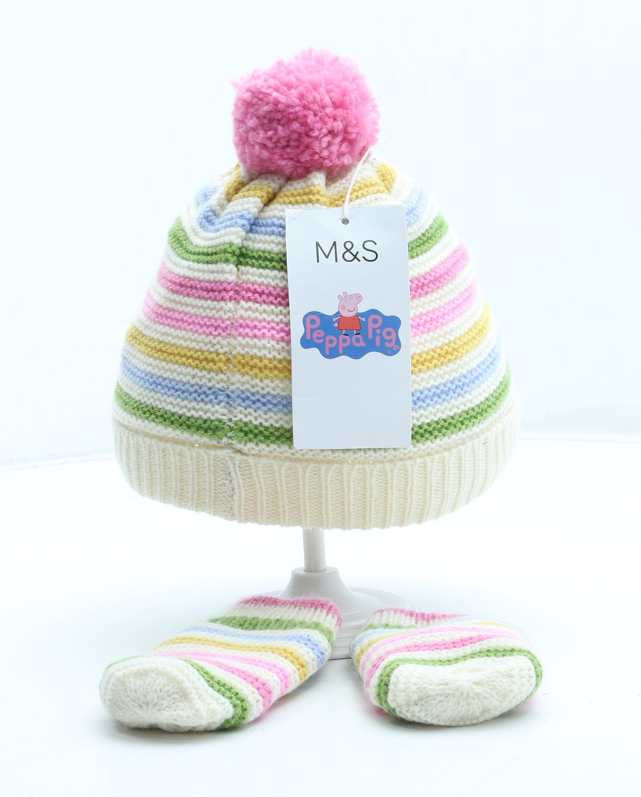 Marks and Spencer Girls Multicoloured Acrylic Winter Hat Size S - Peppa Pig
