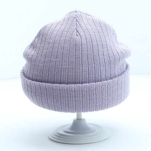 Marks and Spencer Girls Purple Acrylic Beanie Size Adjustable - Size 6-10 Years