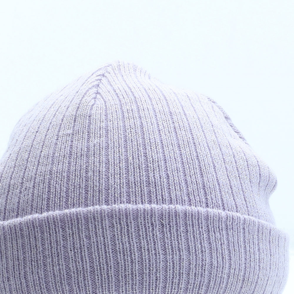 Marks and Spencer Girls Purple Acrylic Beanie Size Adjustable - Size 6-10 Years
