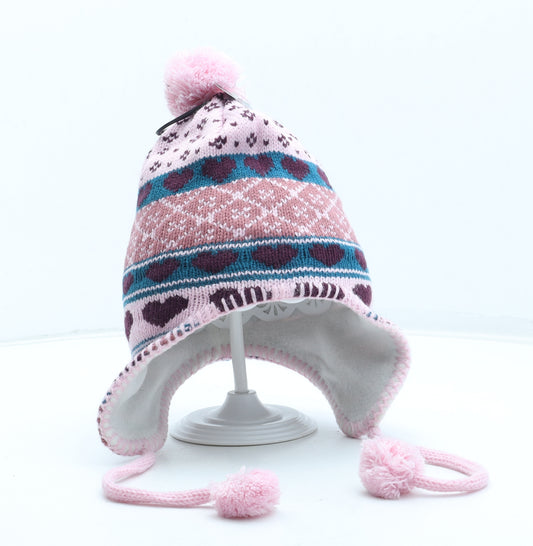 RJM Accessories Girls Multicoloured Fair Isle Acrylic Winter Hat Size S - Size 3-6 Years