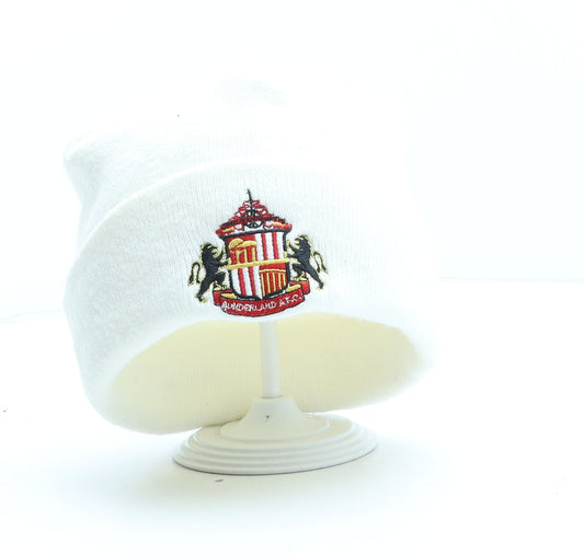 Sunderland A.F.C Mens White Acrylic Beanie One Size