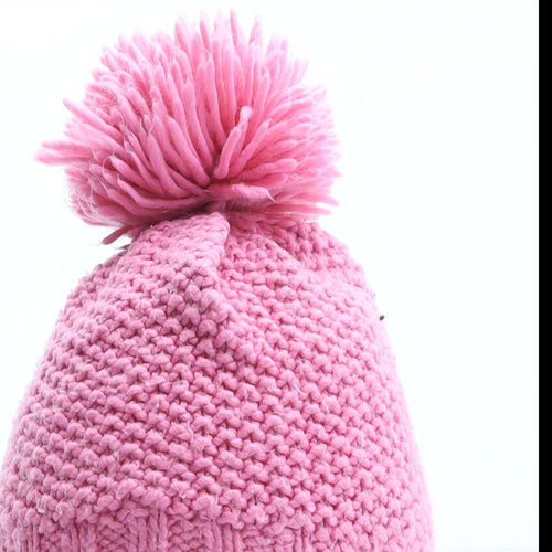 Marks and Spencer Girls Pink Acrylic Bobble Hat One Size - Size 3-6 Years
