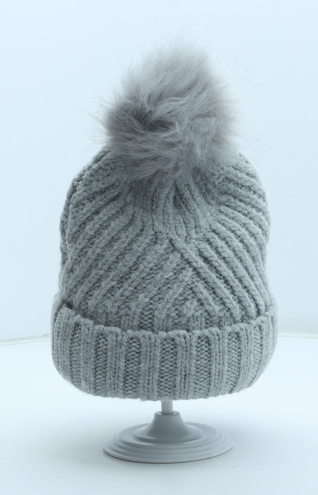 Marks and Spencer Womens Grey Acrylic Bobble Hat One Size
