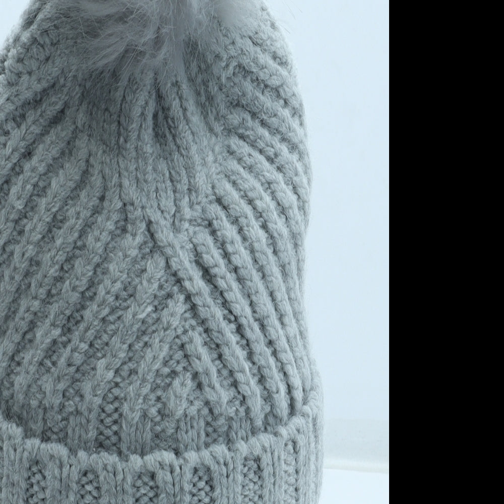 Marks and Spencer Womens Grey Acrylic Bobble Hat One Size