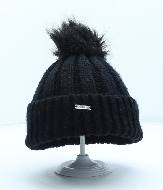 Firetrap Womens Black Acrylic Bobble Hat One Size