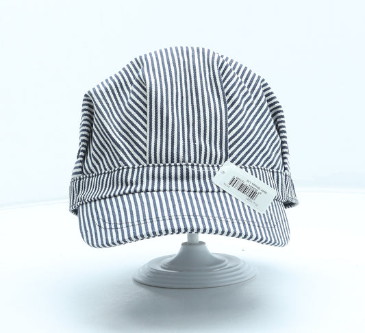BHF Shops Womens Blue Striped Polyester Sun Hat Size Adjustable