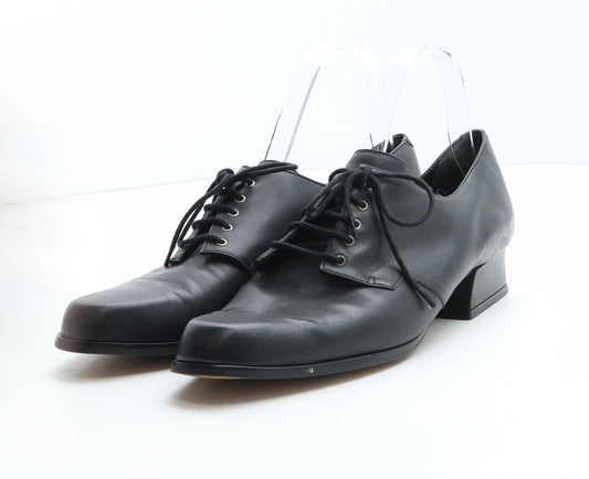 Marie Claire Womens Black Leather Oxford Casual UK - UK Size Estimated 7