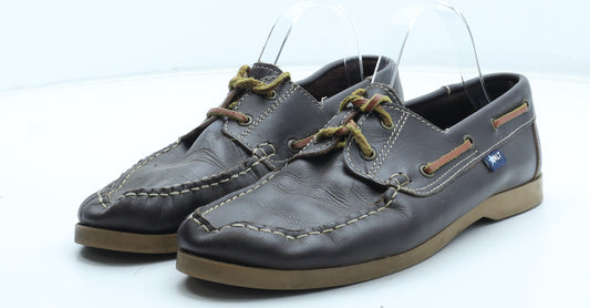 VMLT Mens Brown Leather Boat Shoe Casual UK 9 43