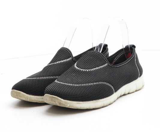 Active Walkers Womens Black Synthetic Slip On Casual UK
