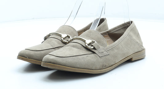 Primark Womens Beige Leather Loafer Flat UK