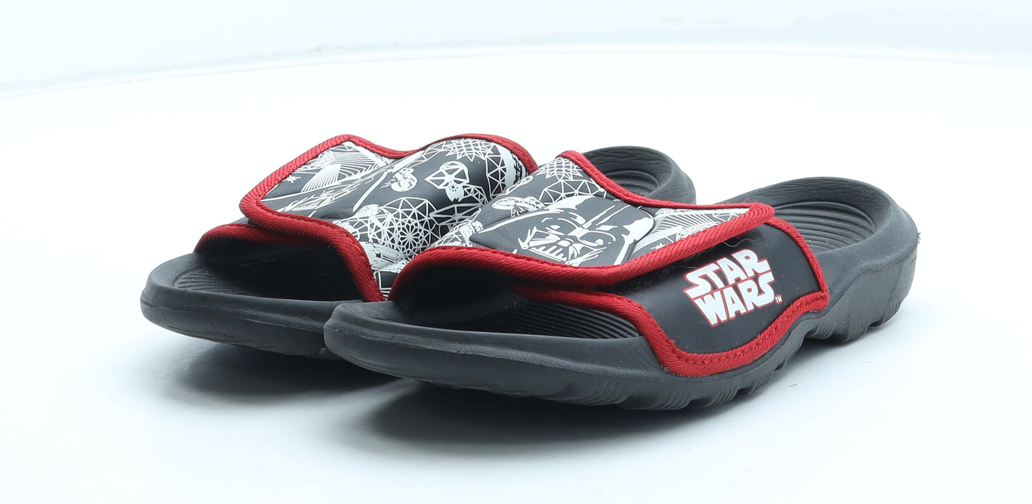 Star Wars Boys Black Polyester Slider Sandal UK 1