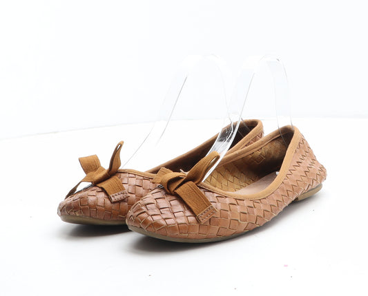 Fat Face Womens Brown Geometric Synthetic Ballet Flat UK - UK Size Estimated 5