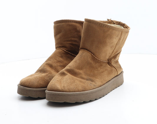 Be You Womens Brown Synthetic Shearling Style Boot UK