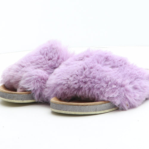 Preworn Womens Purple Synthetic Slider Sandal UK