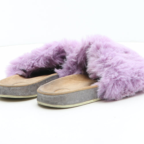 Preworn Womens Purple Synthetic Slider Sandal UK