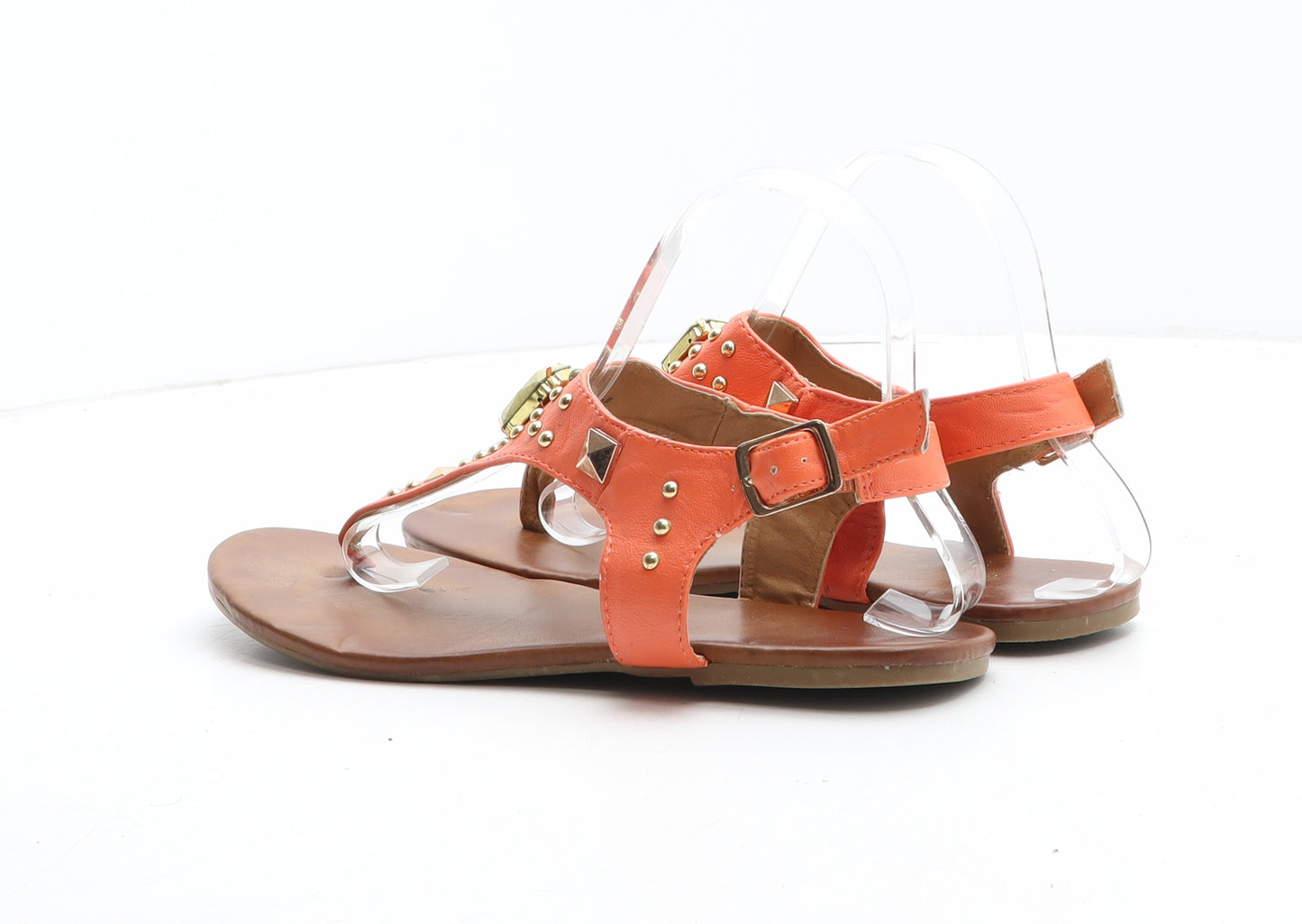 Fiore Womens Orange Synthetic Thong Sandal UK