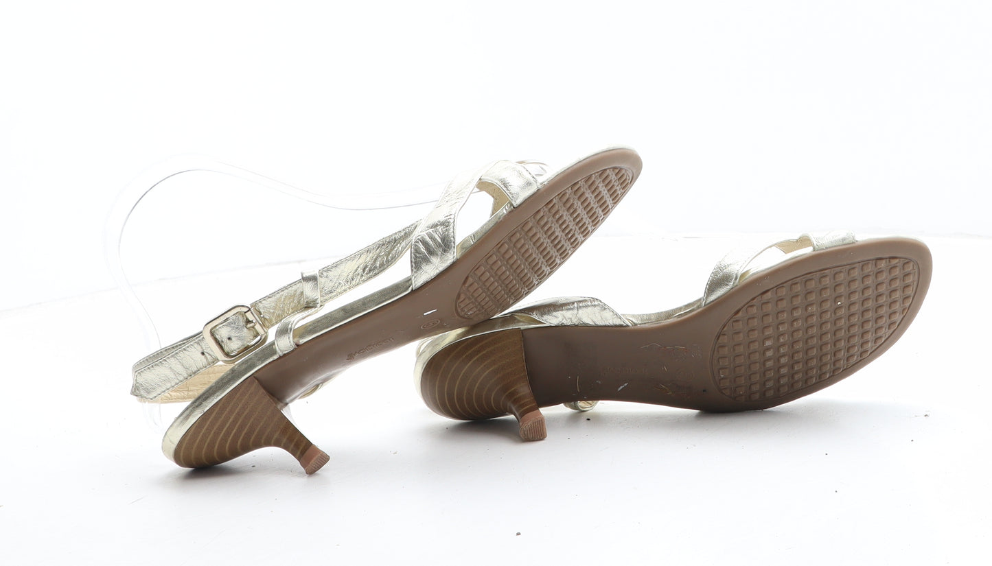 FootGlove Womens Gold Synthetic Slingback Heel UK