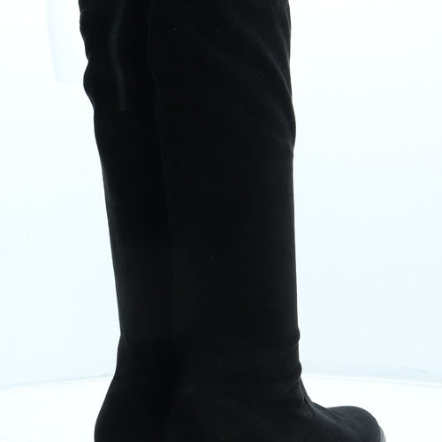 Desire Womens Black Polyester Bootie Boot UK