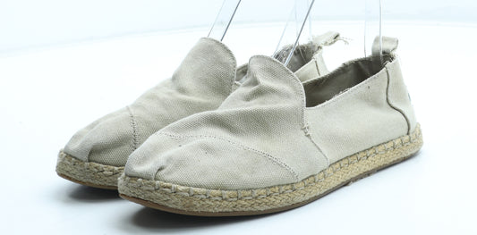 TOMS Womens Beige Polyester Flat UK