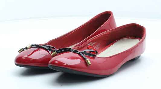Fiore Womens Red Synthetic Ballet Flat UK