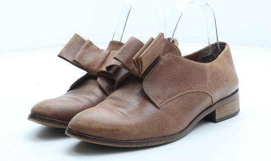 OFFICE Womens Brown Leather Slip On Casual UK