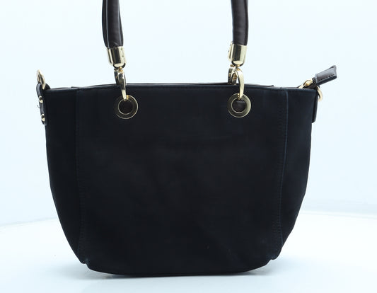 Preworn Womens Black Polyurethane Top Handle Bag Size Medium