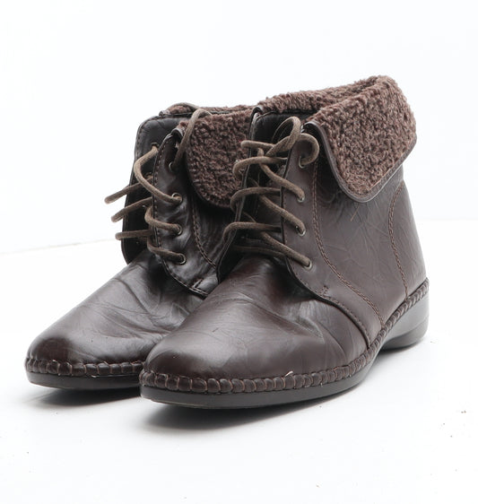 Cushion Walk Womens Brown Synthetic Bootie Boot UK