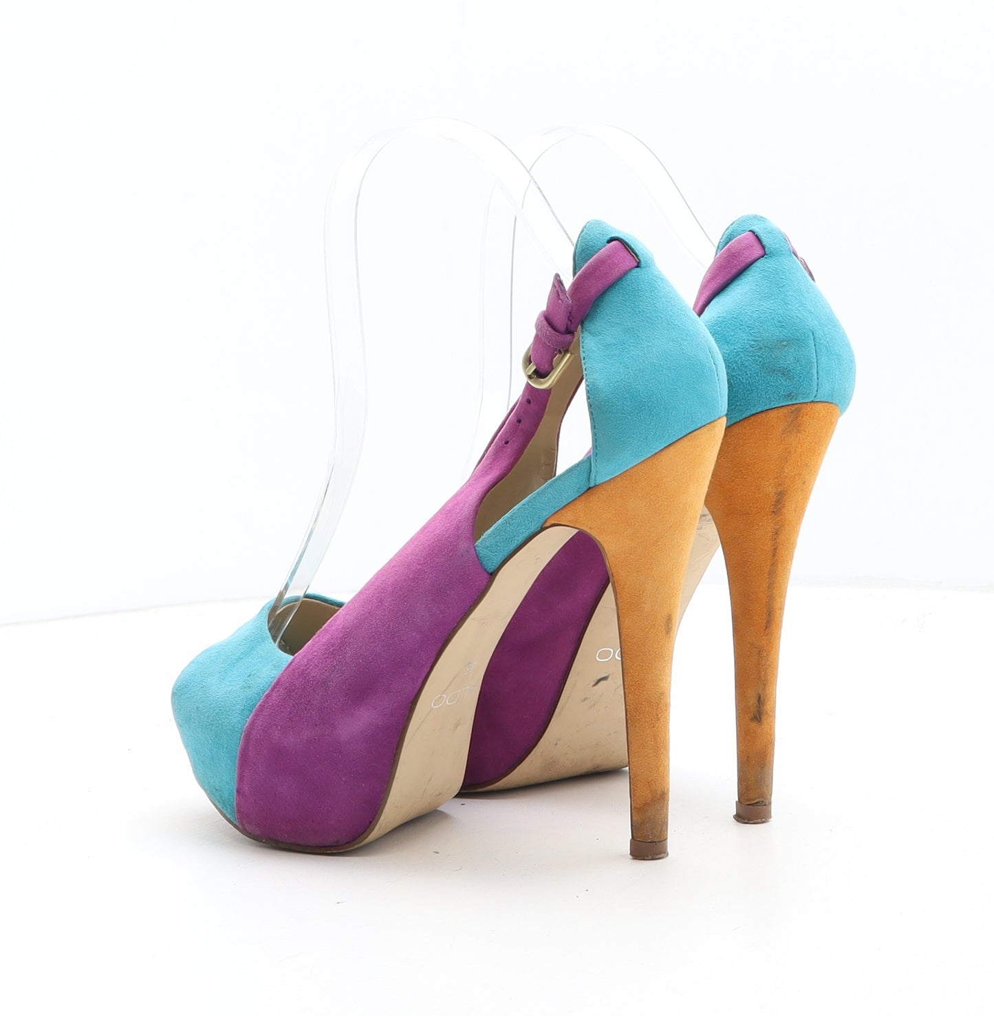 Aldo Womens Multicoloured Colourblock Synthetic Platform Heel UK - UK Size Estimated 5